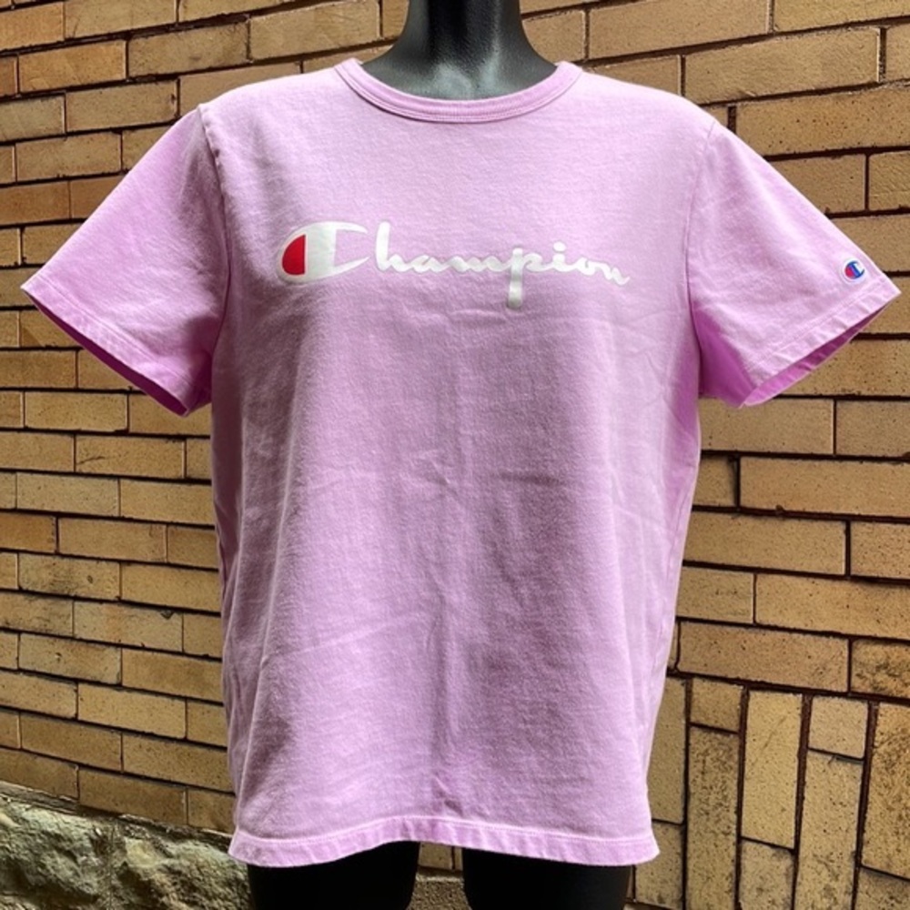 Vintage Champion Violet Logo Spell Out T-Shirt Size XL